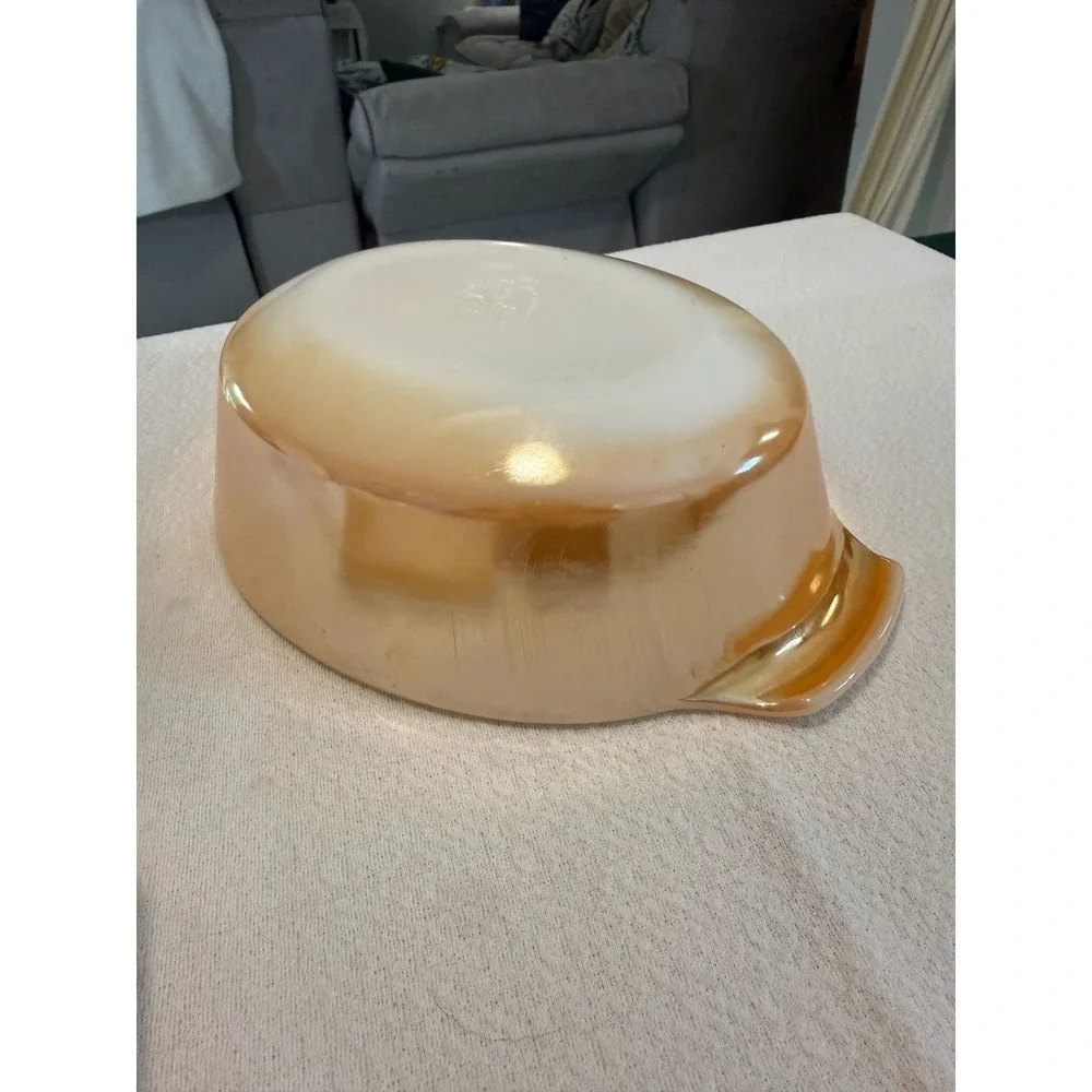 Vintage Anchor Hocking Fire-King Peach Lustre 3-Piece Baking Dish Set